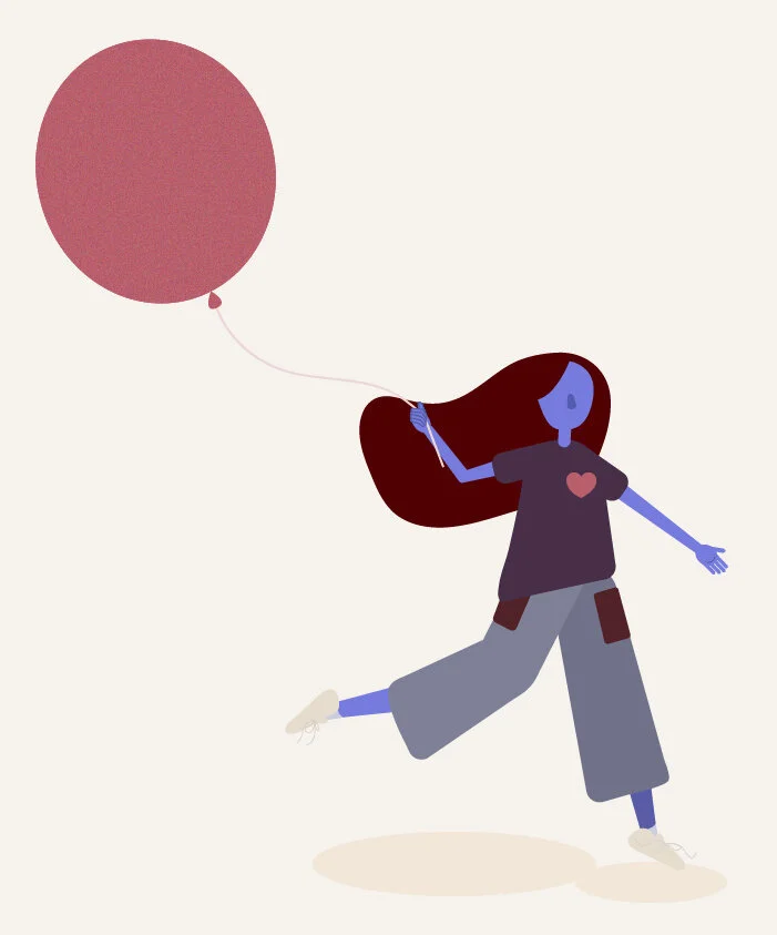 Woman with balloon