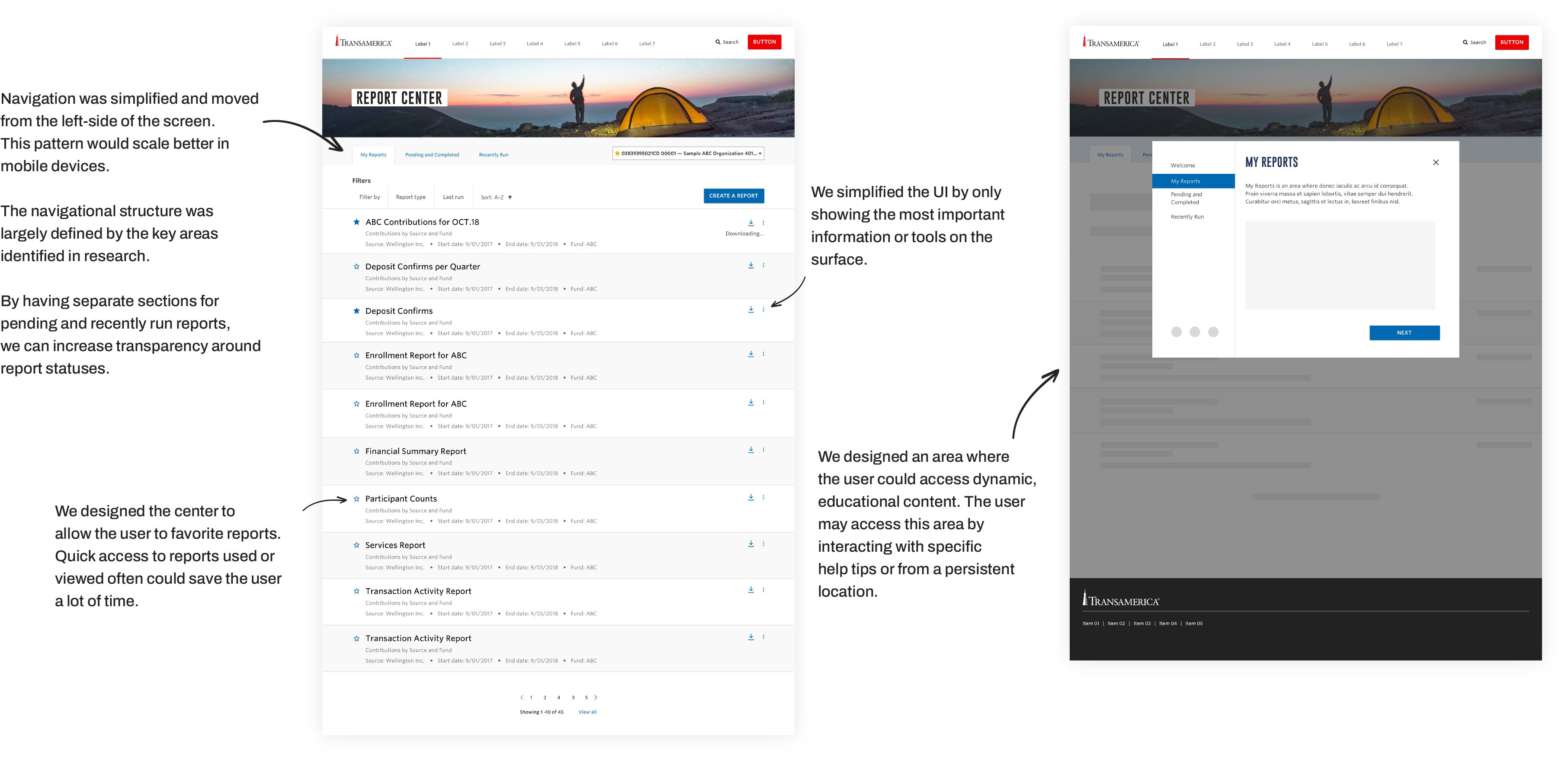 Reports designs